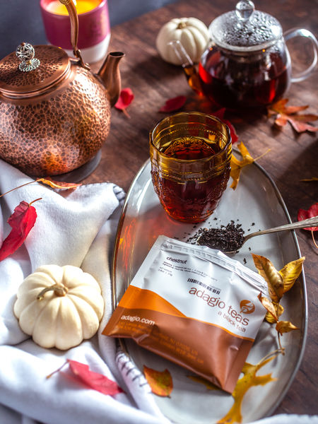Promotional Ideas for The Holiday Season Copper Kettle, Petite Glass Teapot, and Chestnut tea are all great gifts!